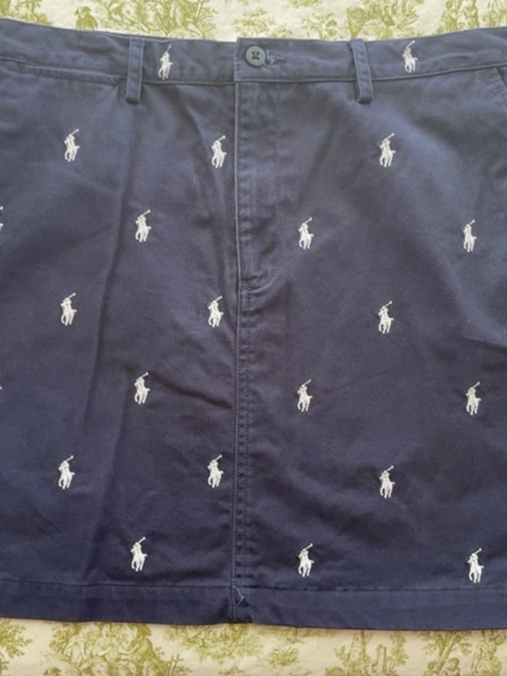 Ralph Lauren Navy Shorts with White Polo Pony Embroidery